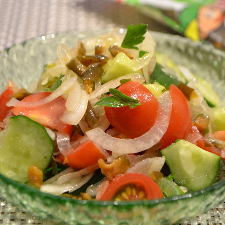 ＊こつぶキューちゃんde新玉ねぎと野菜のマリネ＊